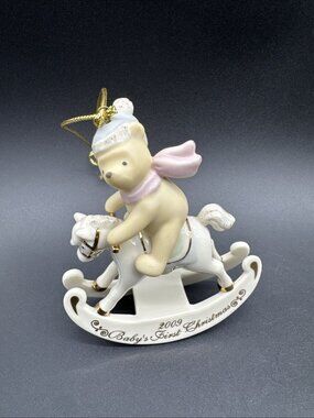 Lenox Disney 2009 Winnie the Pooh Baby's First Christmas Rocking Horse Ornament